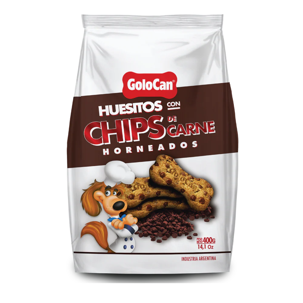 Huesitos Perro Golocan con Chip de Carne